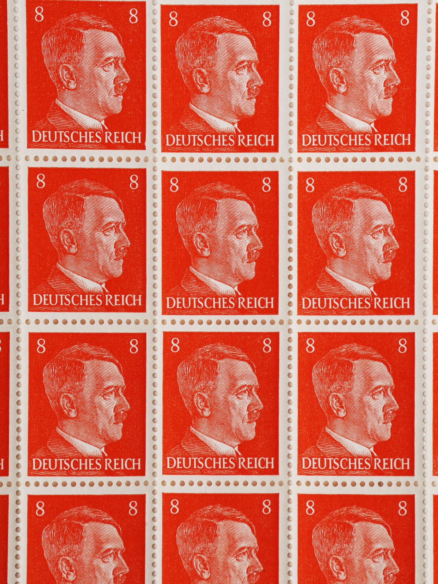 NAZI GERMAN FULL STAMP SHEET WITH ADOLF HITLER PIC-1